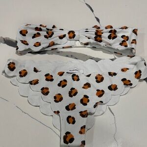 Marysia Swim White and Orange Leopard Bikini